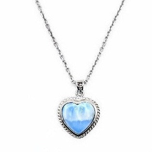 925 Larimar Heart Pendant
