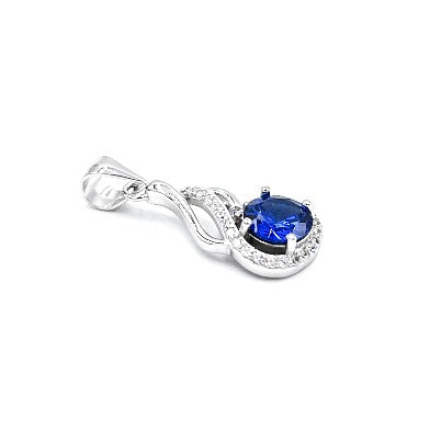 925 Sapphire Color Pendant