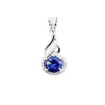 925 Sapphire Color Pendant
