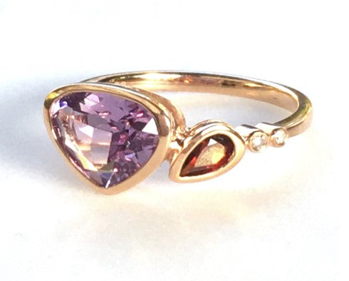 Garnet & Amethyst Ring