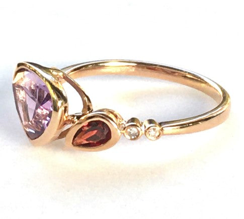 Garnet & Amethyst Ring