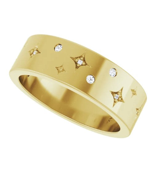 Natural Diamond Star Band
