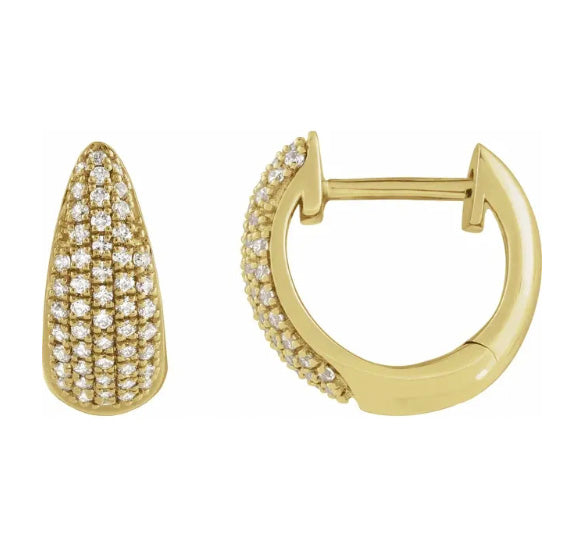 14K Yellow Gold Elegant Hinged Hoop Earrings