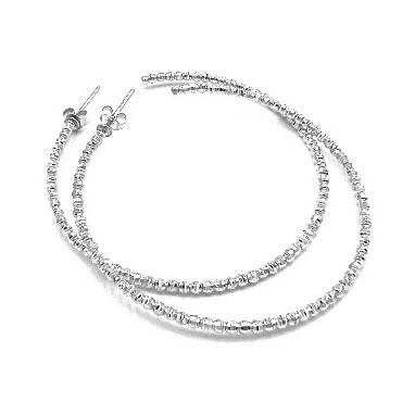 14K Gold Beaded Hoops