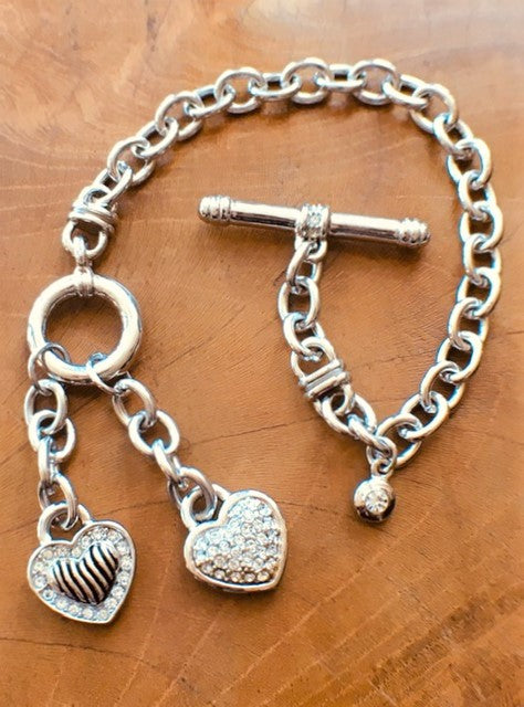 Sterling Silver Hearts Bracelet