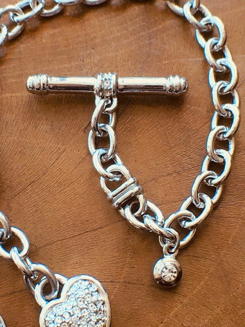 Sterling Silver Hearts Bracelet
