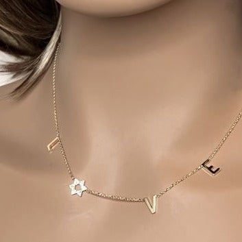 LOVE-Star of David Neckalce