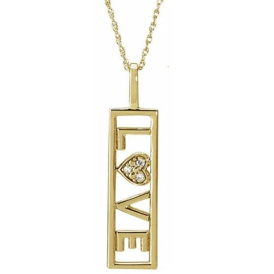 14K Love Pendant