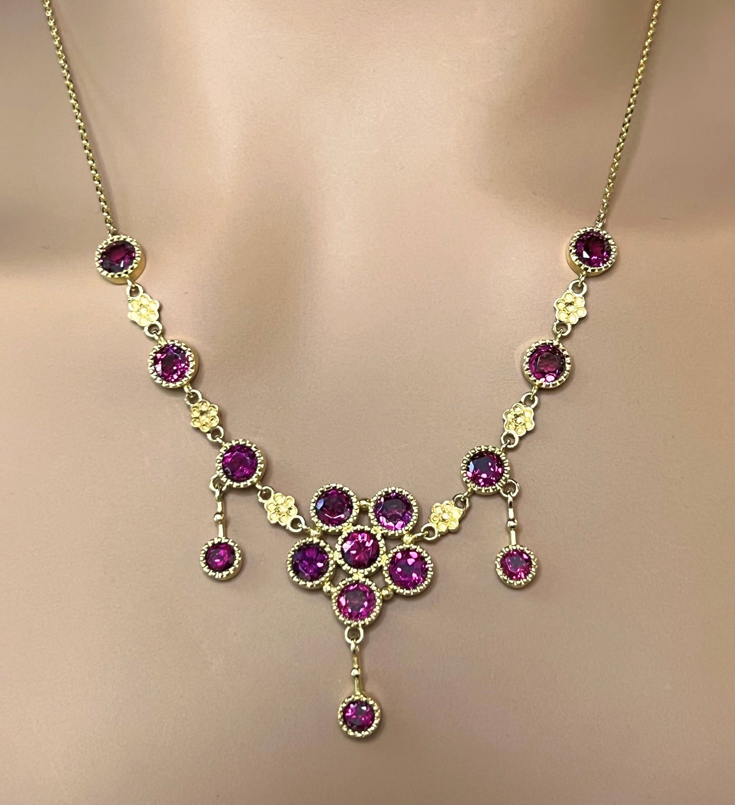 14K Rhodolite Necklace