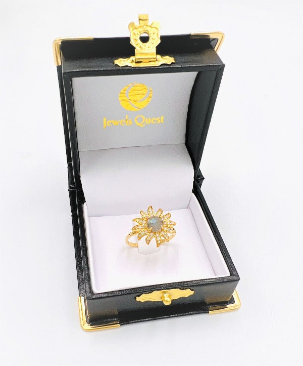 14K Flower Diamond Ring