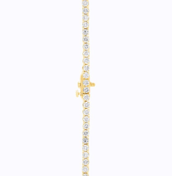 14K Yellow Gold Diamond Tennis Necklace