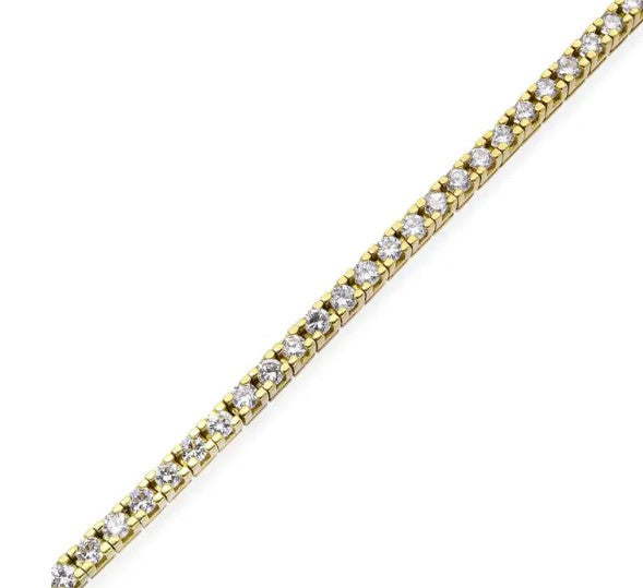 14K Yellow Gold Diamond Tennis Bracelet