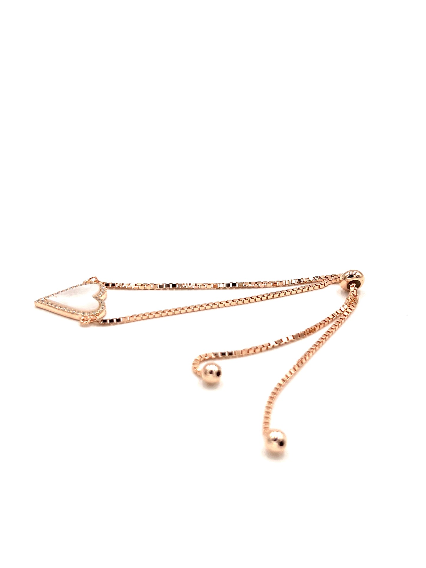 silver & rose gold heart bracelet