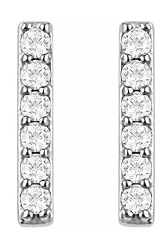 14k diamond bar earrings