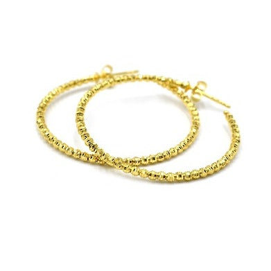 14k large bead hoops