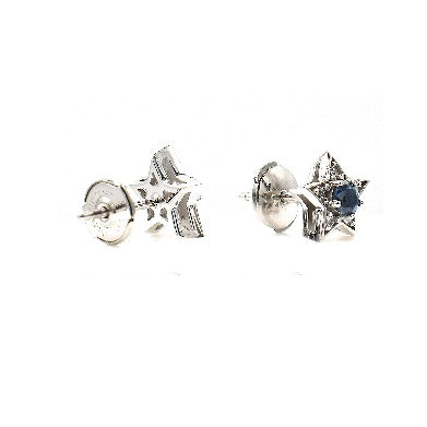 14k diamond & sapphire star studs