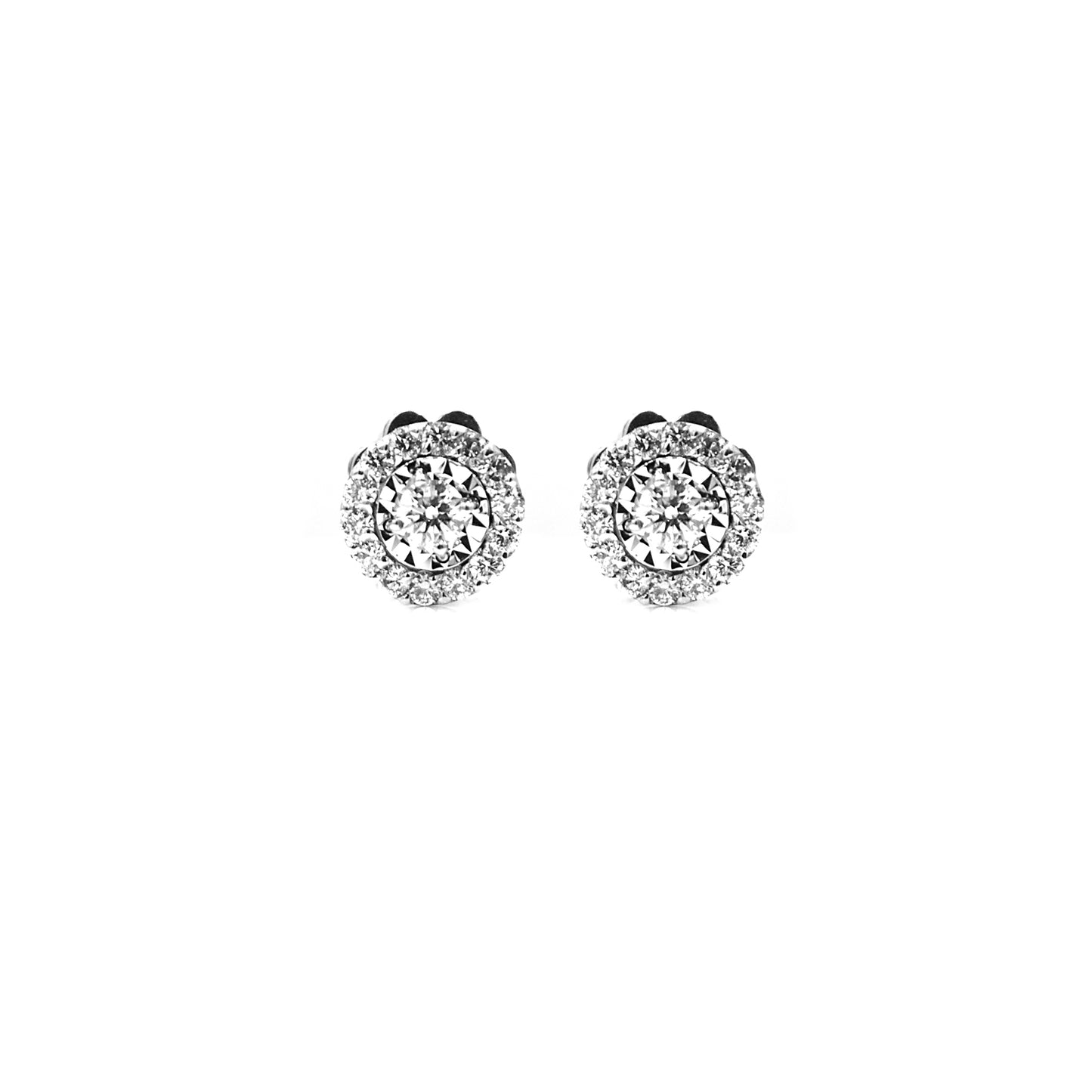 diamond halo studs