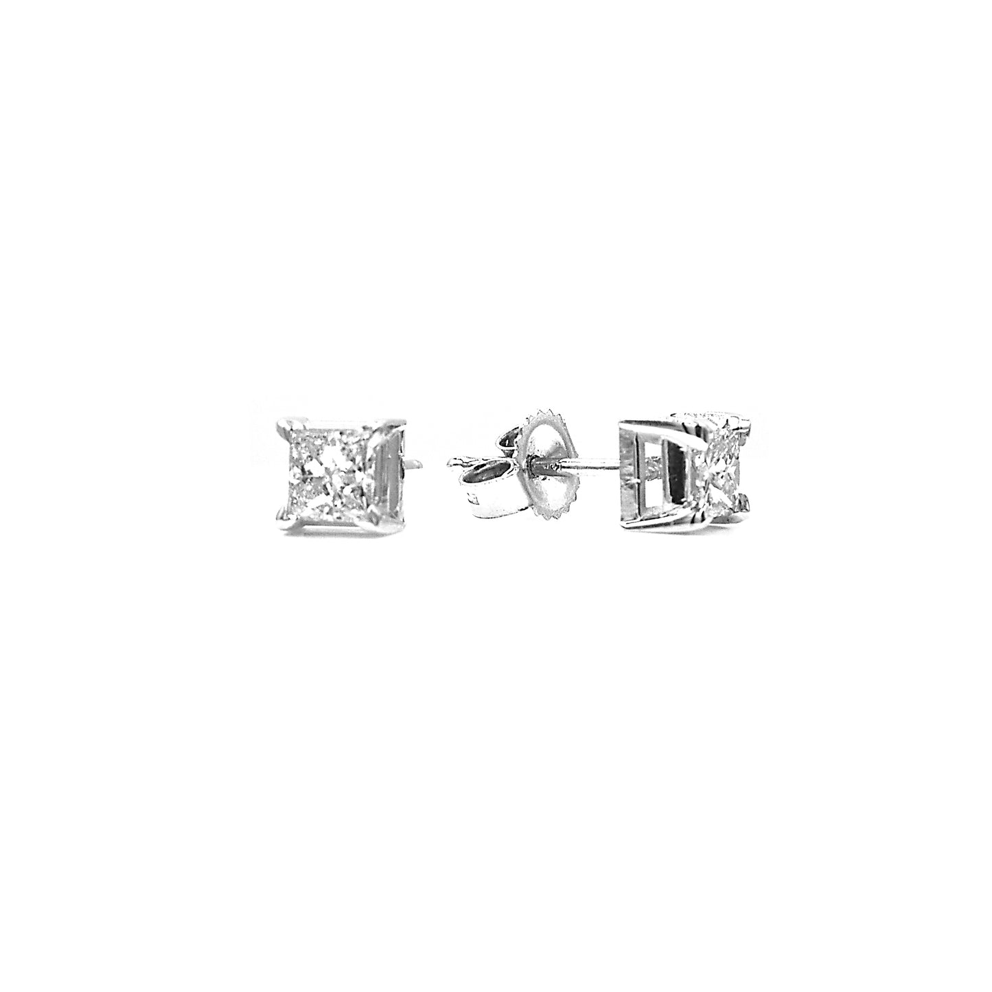princess cut diamond studs