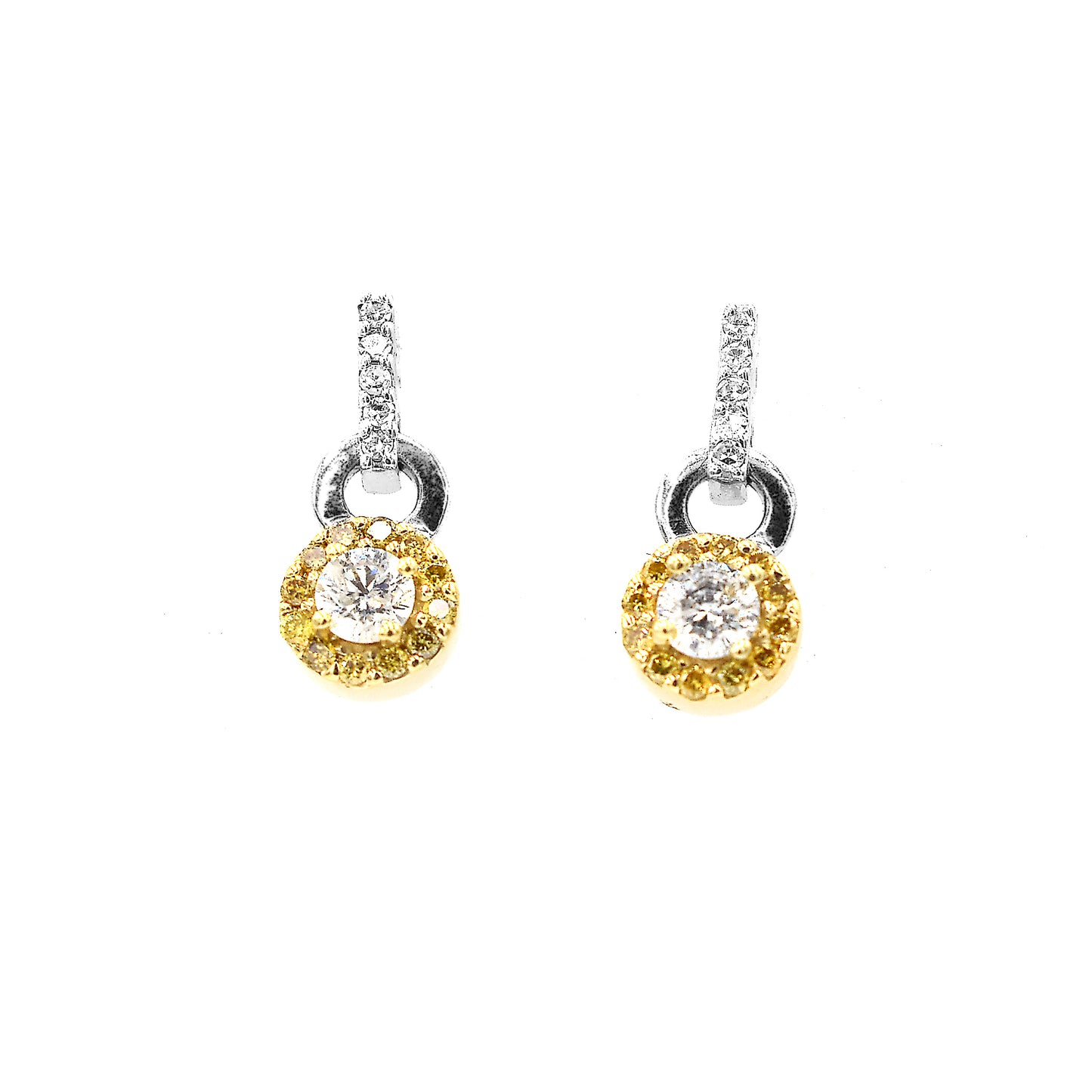 two-tone diamond earrings