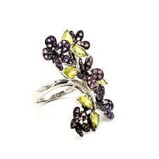 18k flower cocktail ring