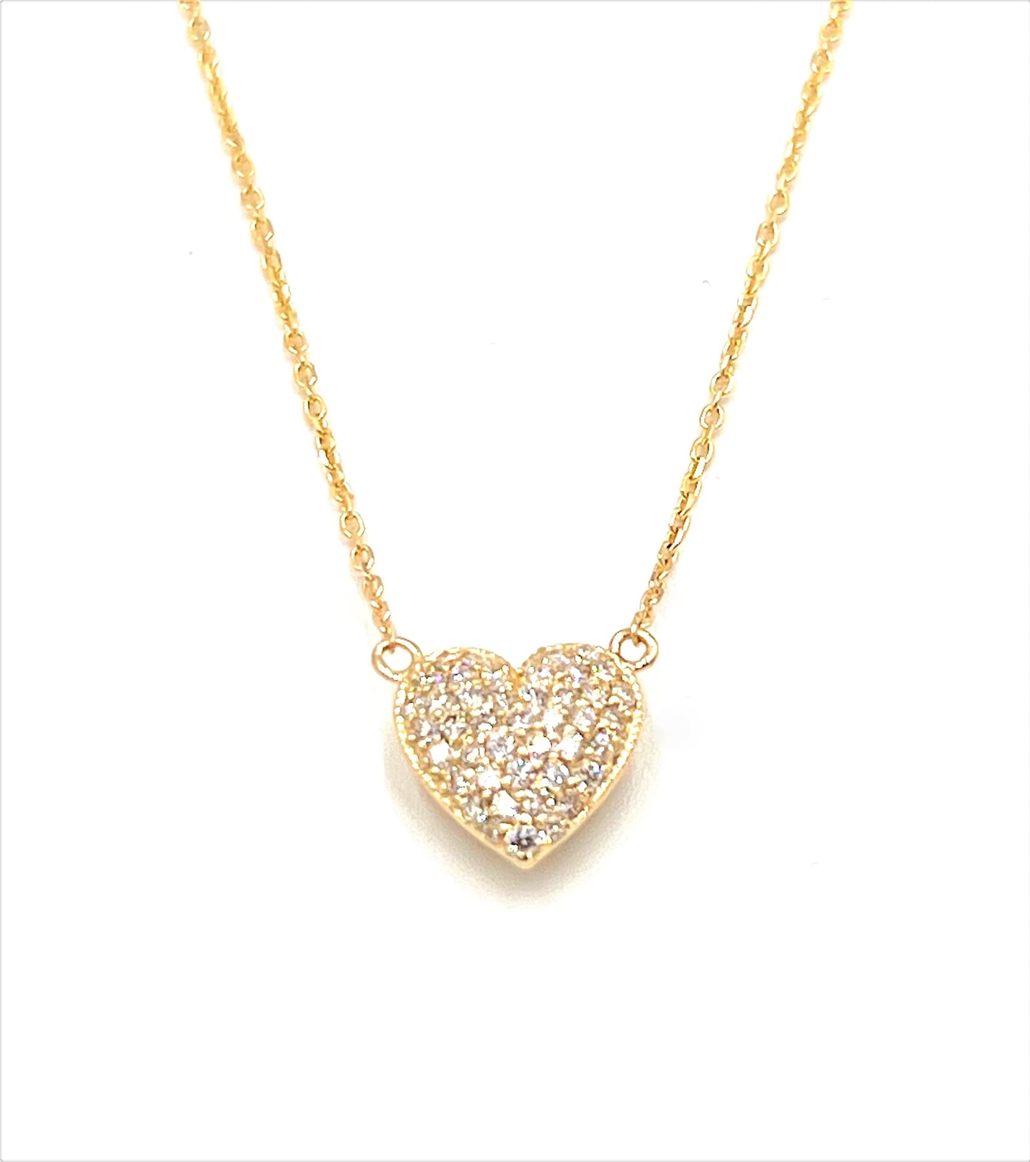 gold pave heart pendant