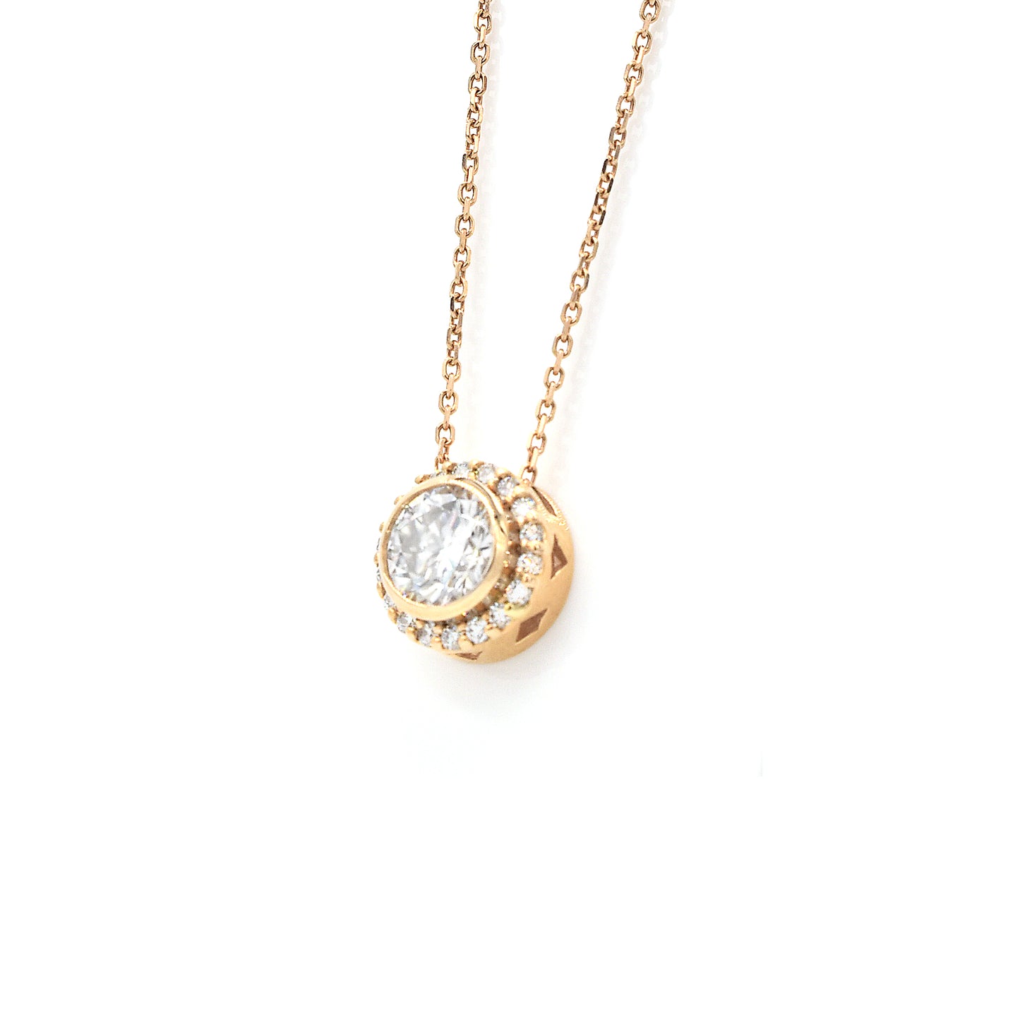 14k moissanite & diamond pendant