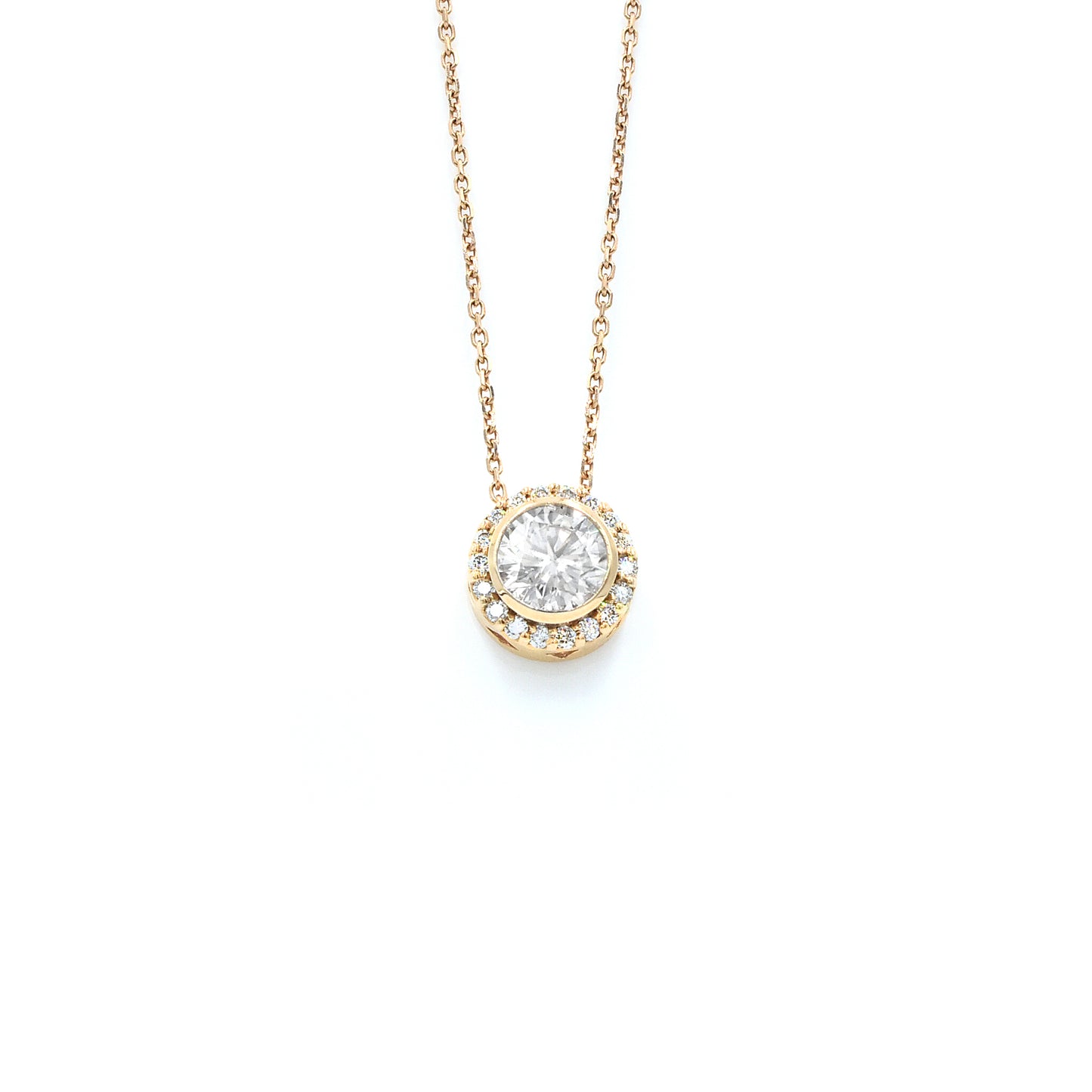 14k moissanite & diamond pendant