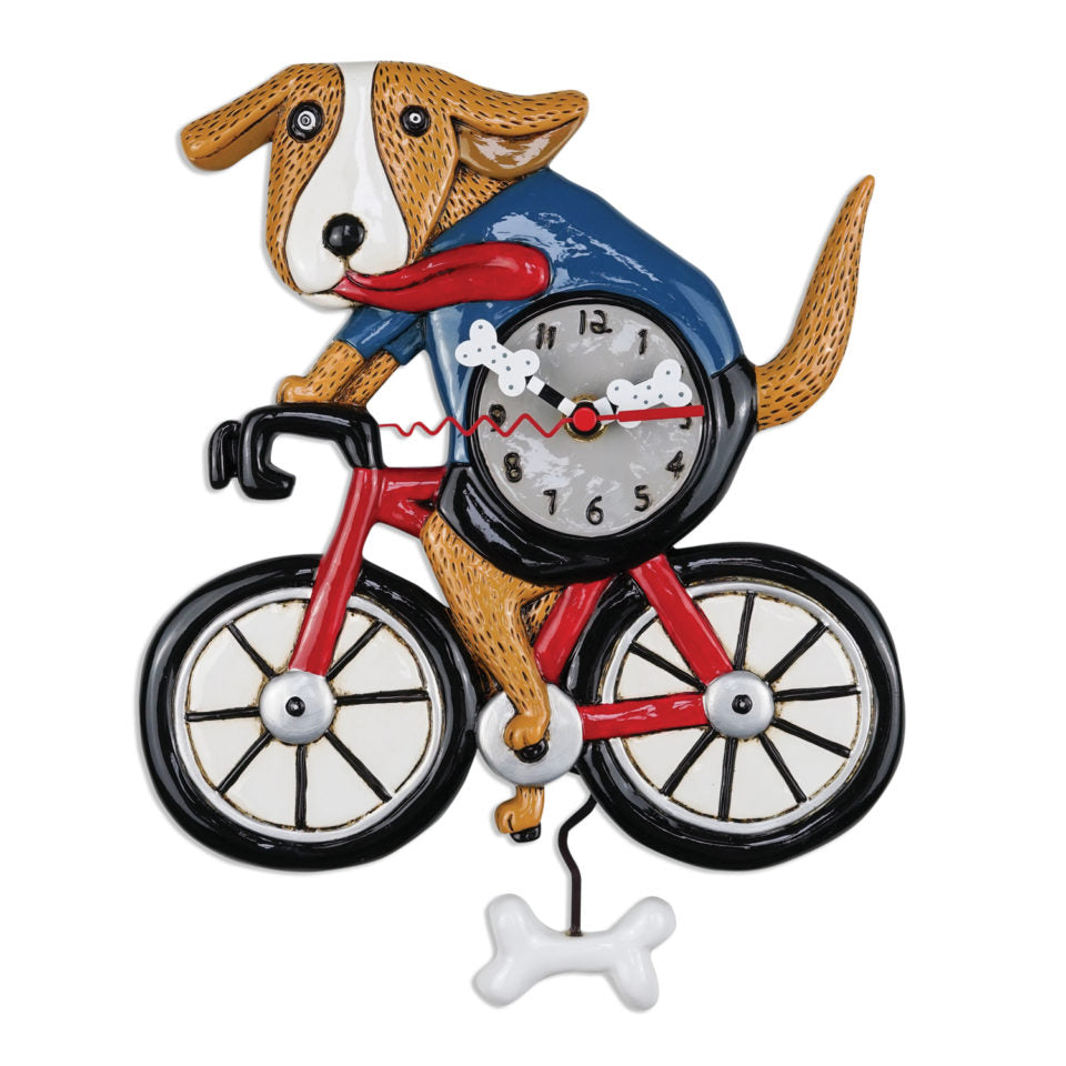 bicycle dog pendulum clock