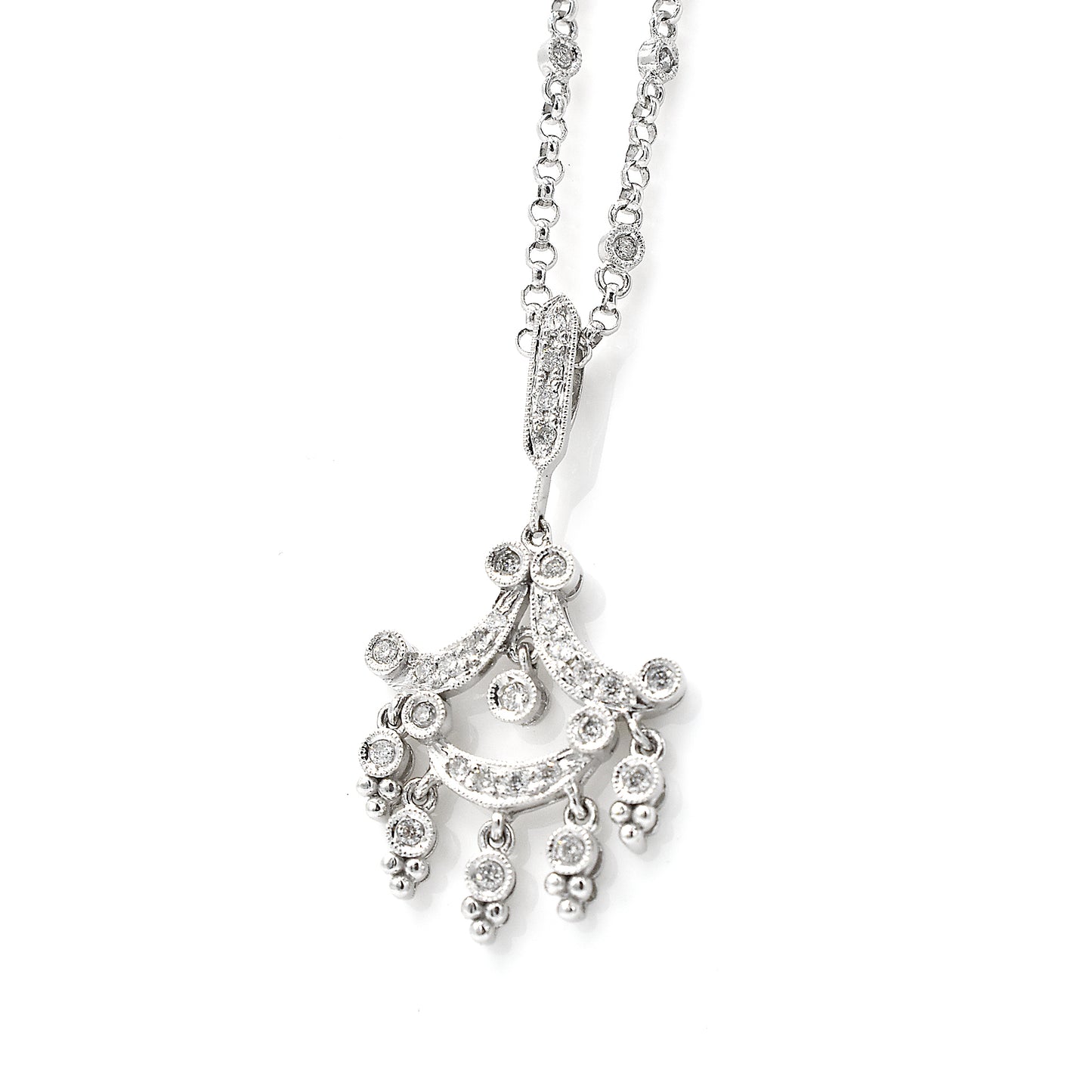 14k chandelier diamond pendant
