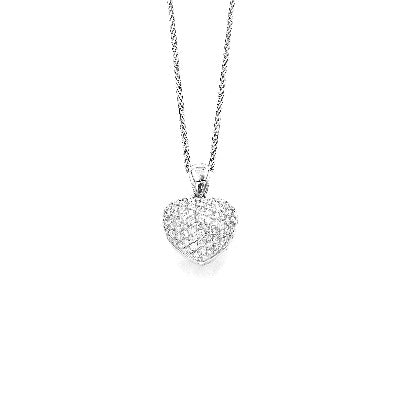 14k diamond heart pendant