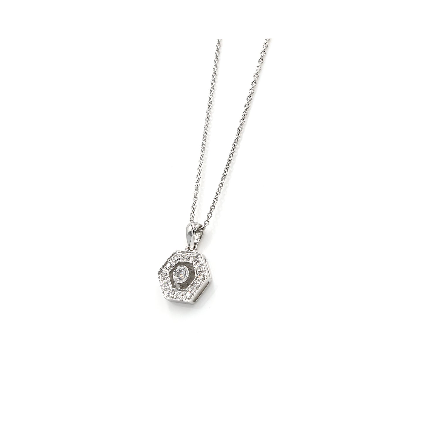 hexagon diamond pendant