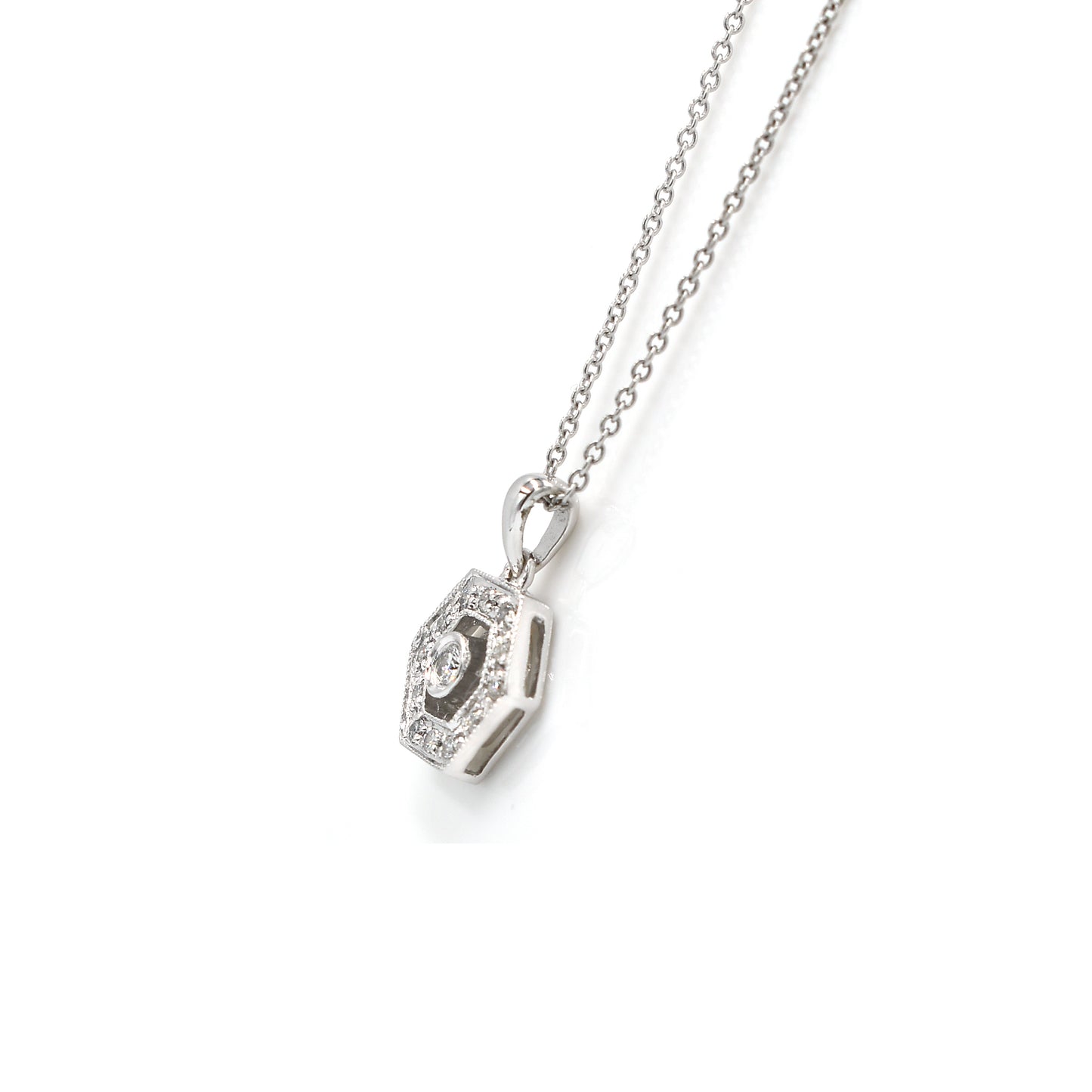 hexagon diamond pendant