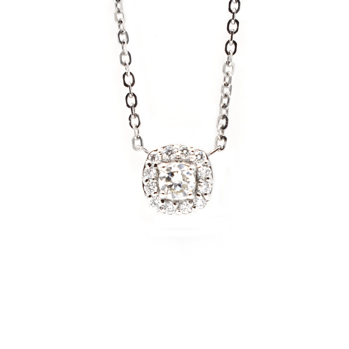 diamond halo pendant