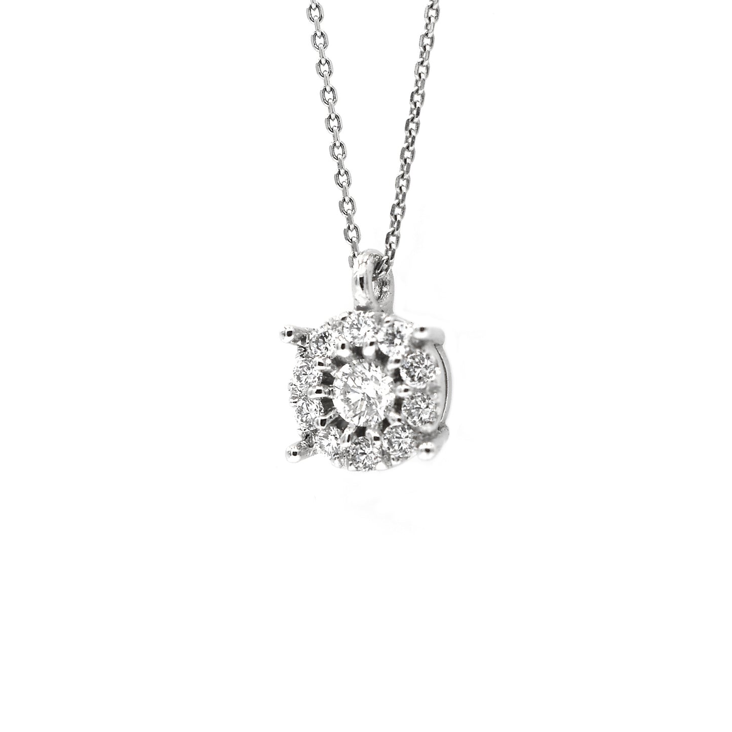 diamond halo pendant