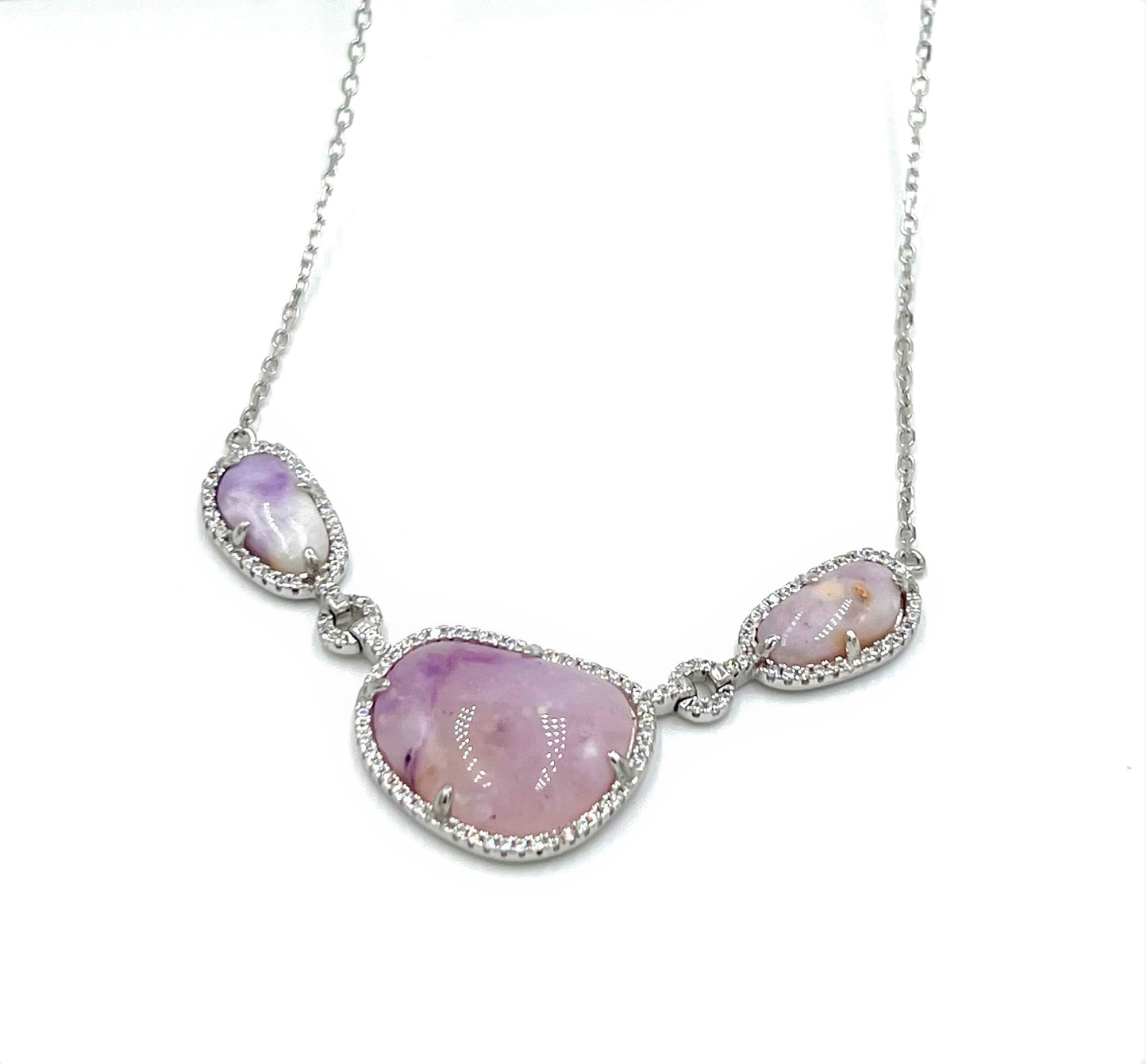 silver quartz necklace