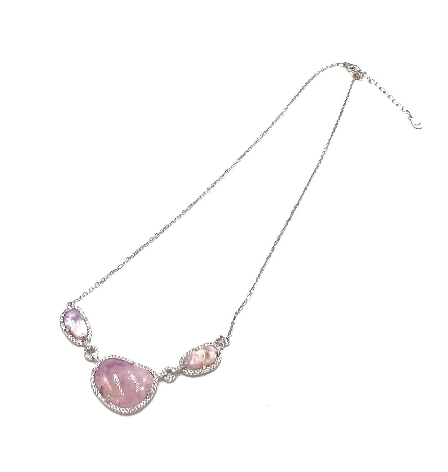 silver quartz necklace