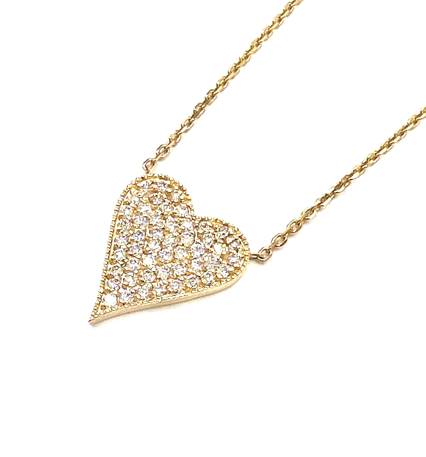 14K Diamond Heart Necklace