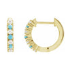 Gold Hoops Turquoise and Diamonds