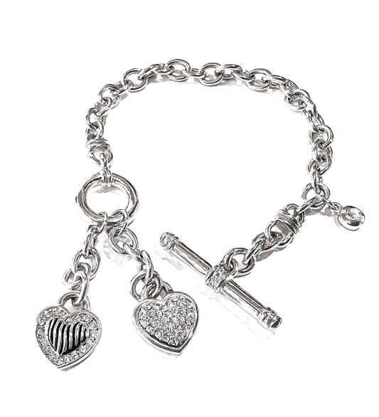 Sterling Silver Hearts Bracelet