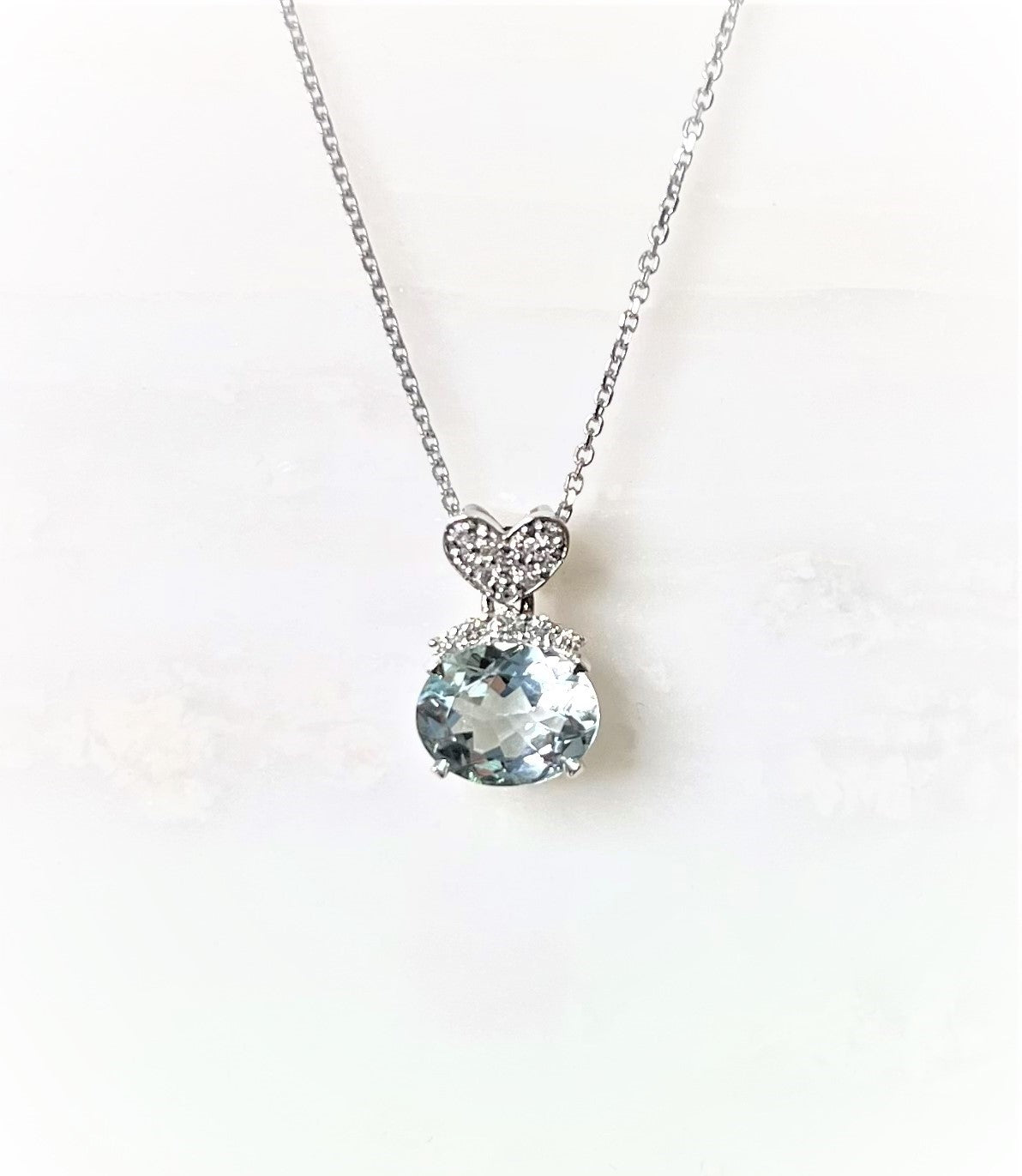 Aquamarine and Diamond Pendant