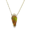 14K Diamond Opal Necklace