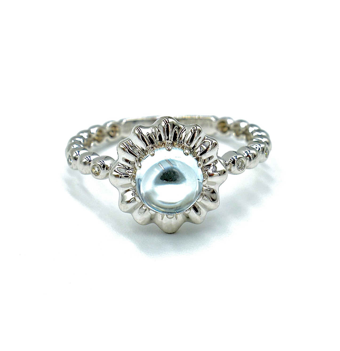 Diamond and Aquamarine Ring