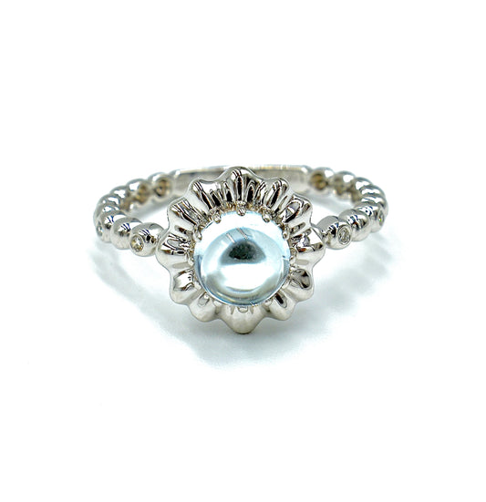 Diamond and Aquamarine Ring