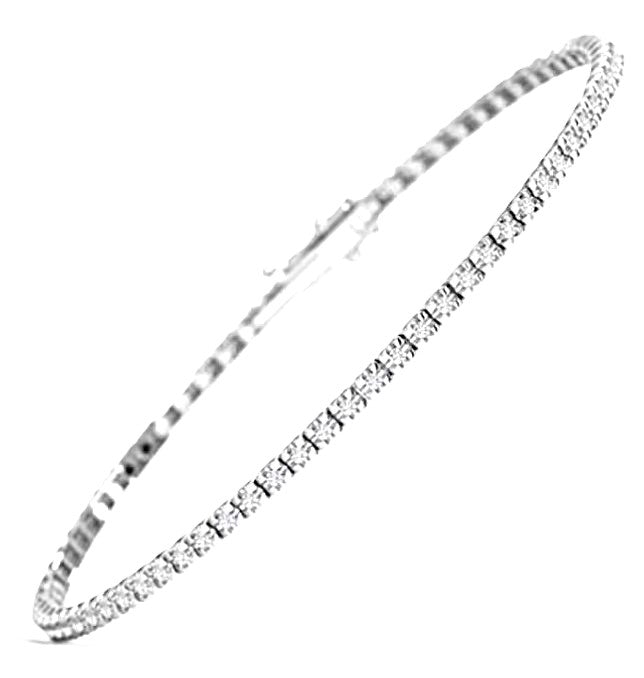 14K White Gold Macro Tennis Bracelet