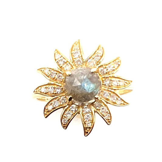 14K Flower Diamond Ring