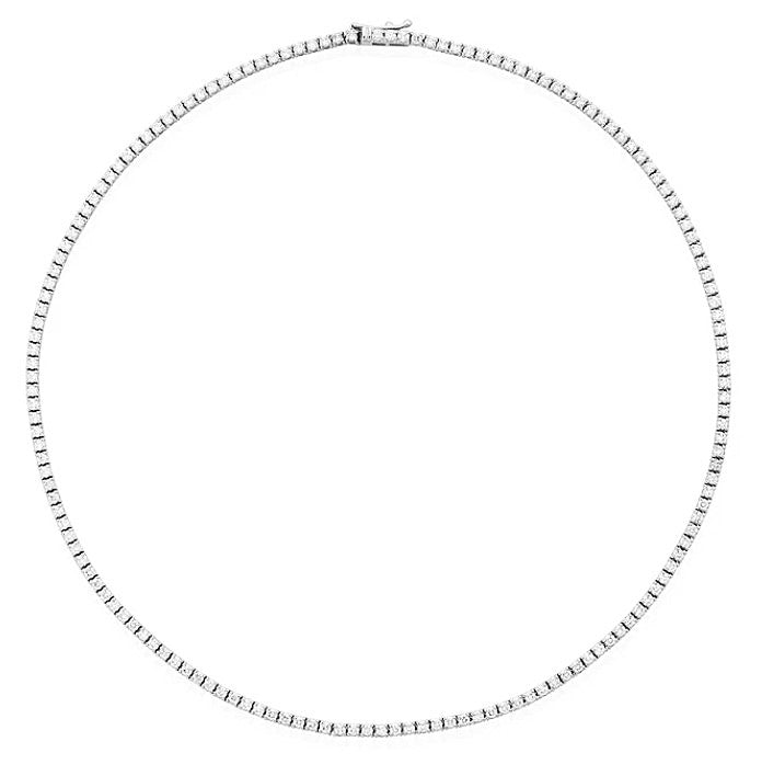 14K White Gold Diamond Tennis Necklace