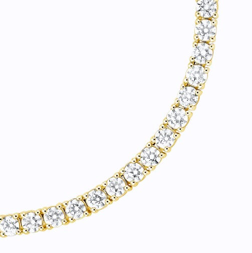 14K Yellow Gold Diamond Tennis Necklace