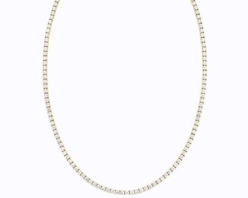 14K Yellow Gold Diamond Tennis Necklace