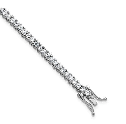 14K White Gold Macro Tennis Bracelet