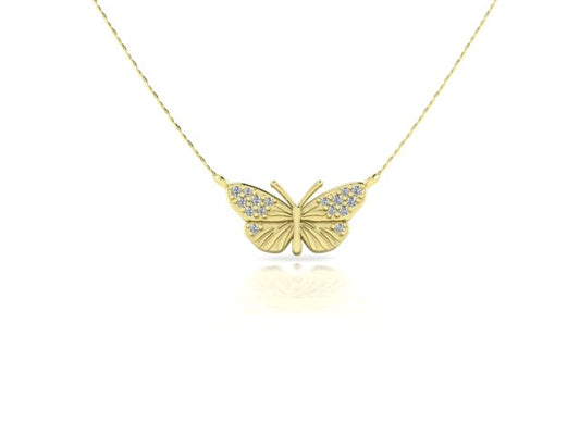 14K Diamond Butterfly